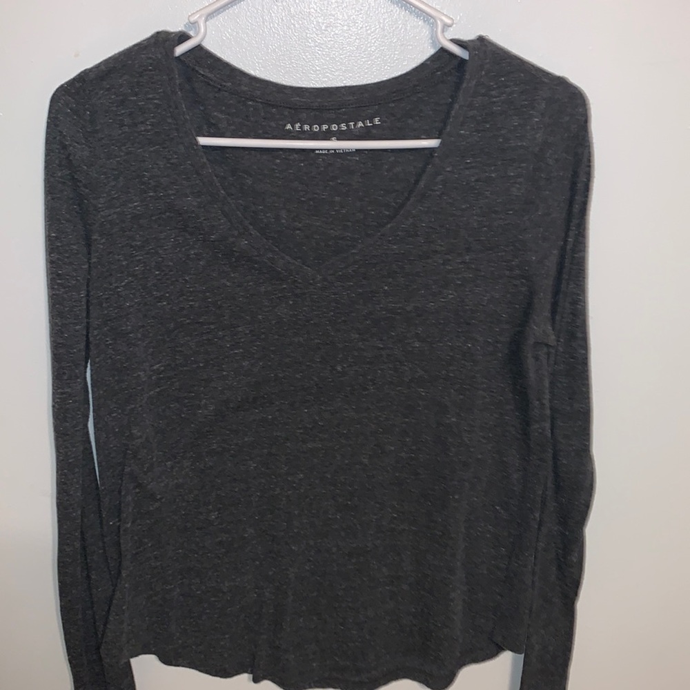 Aeropostale Size S Long Sleeves Gray Shirt